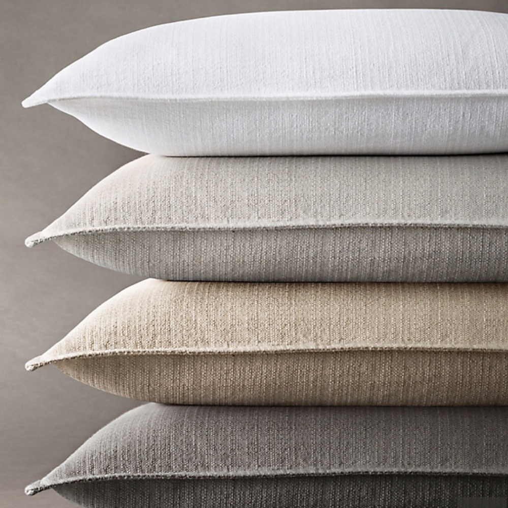 3 x RH ITALIAN LUCCA LINEN-COTTON WEAVE SHAM Natural $180 Retail Euro Square EUC